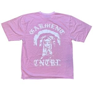 Men’s GarmentCntrl Saint Mary Pastel Pink Distressed Tee 100% Organic Cotton